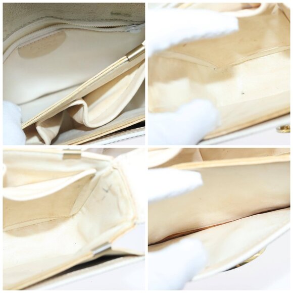 CELINE Circle Shoulder Bag Leather Beige Gold Auth 102742 - Picture 13 of 15